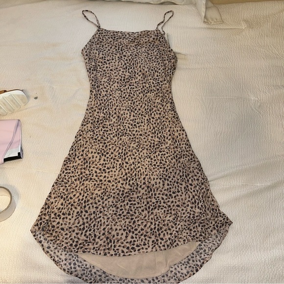 Abercrombie & Fitch Brown Slip Mini Dress Spaghetti Strap Cocktail - Picture 3 of 4